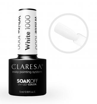 CLARESA SoakOFF UV/LED Gel - White 1000, 5 ml